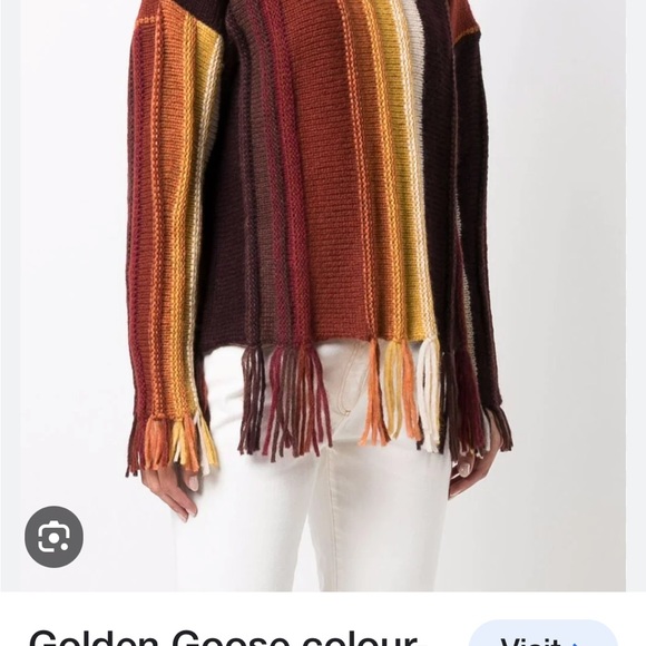 NWT Golden Goose Color Blocked Frayed Jumper Sweater Mixed Alpaca Wool - Picture 15 of 16